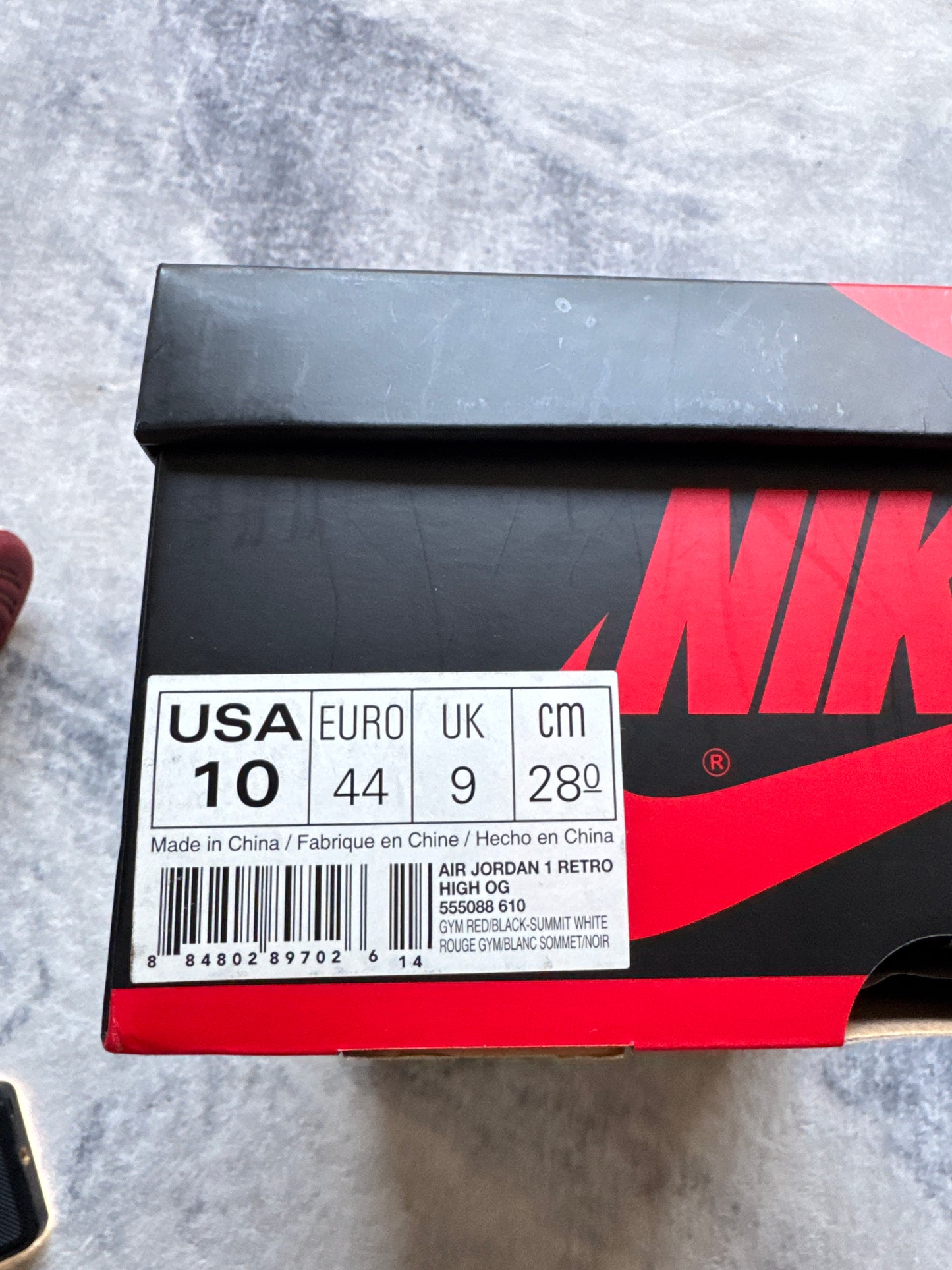 Jordan 1 High Bred Toe 2015