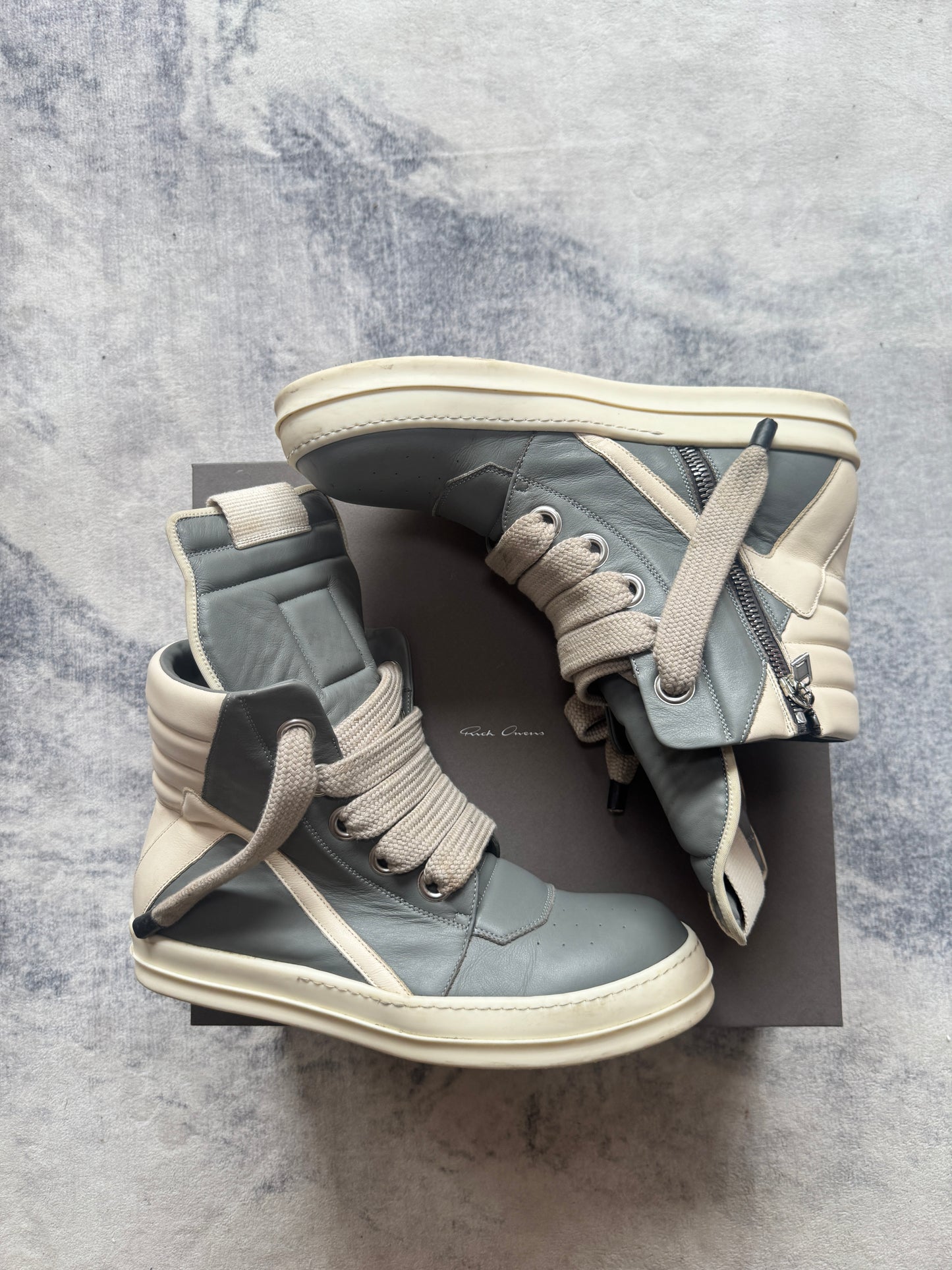 Rick Owens Geobasket Jumbolaces Grey