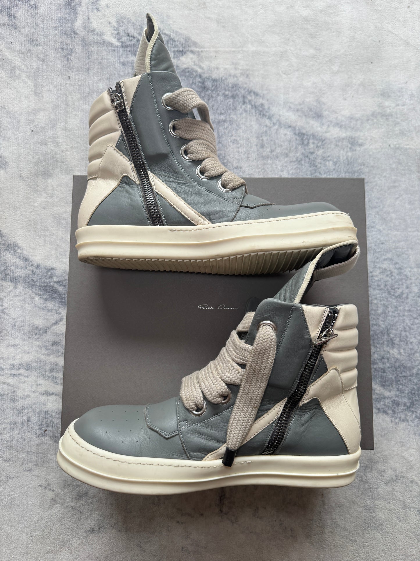 Rick Owens Geobasket Jumbolaces Grey