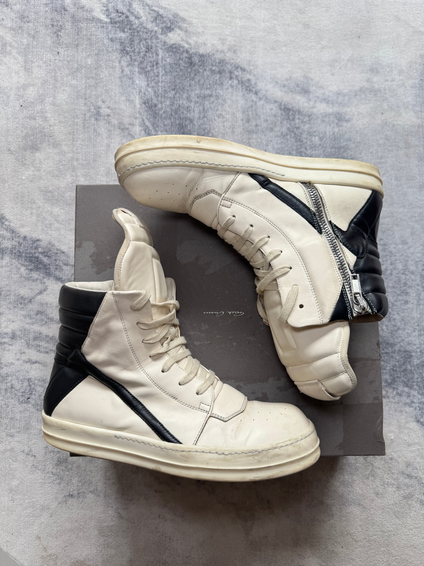Rick Owens Geobasket Black/White