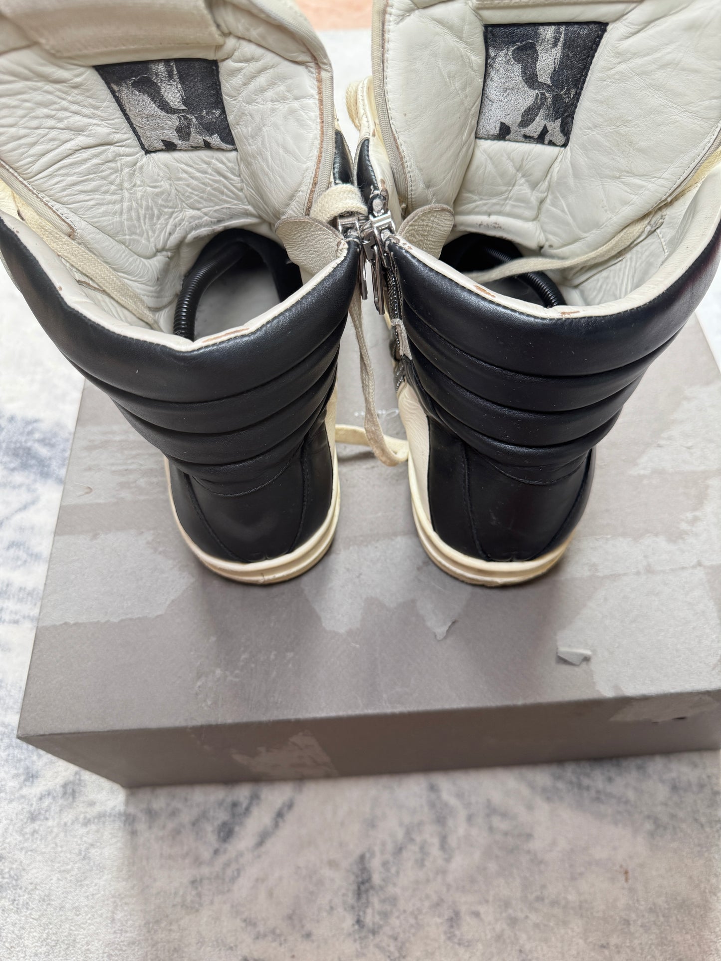 Rick Owens Geobasket Black/White