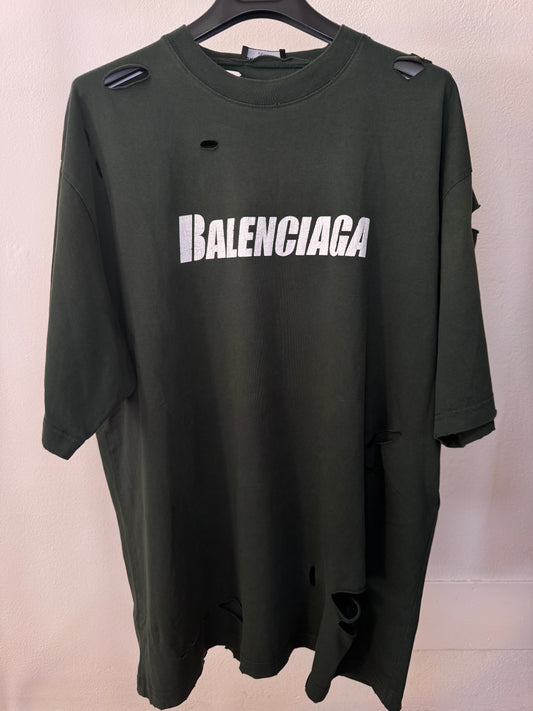 Balenciaga Hole Green T-Shirt