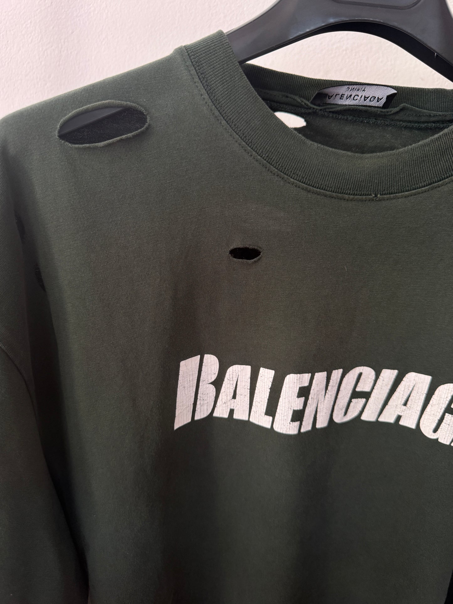 Balenciaga Hole Green T-Shirt