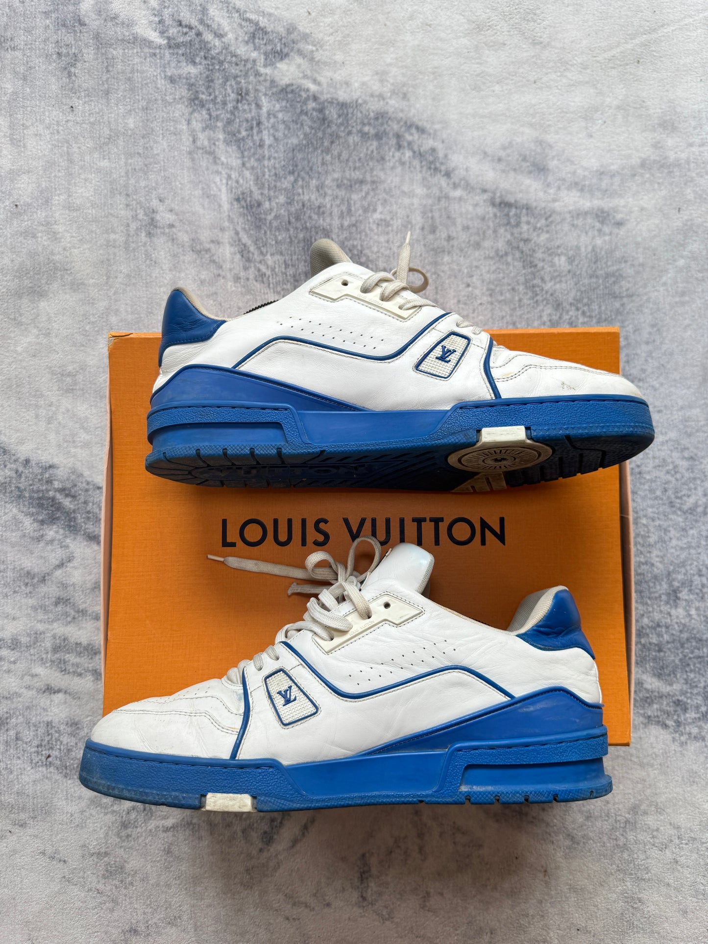 Louis Vuitton Trainer White Blu