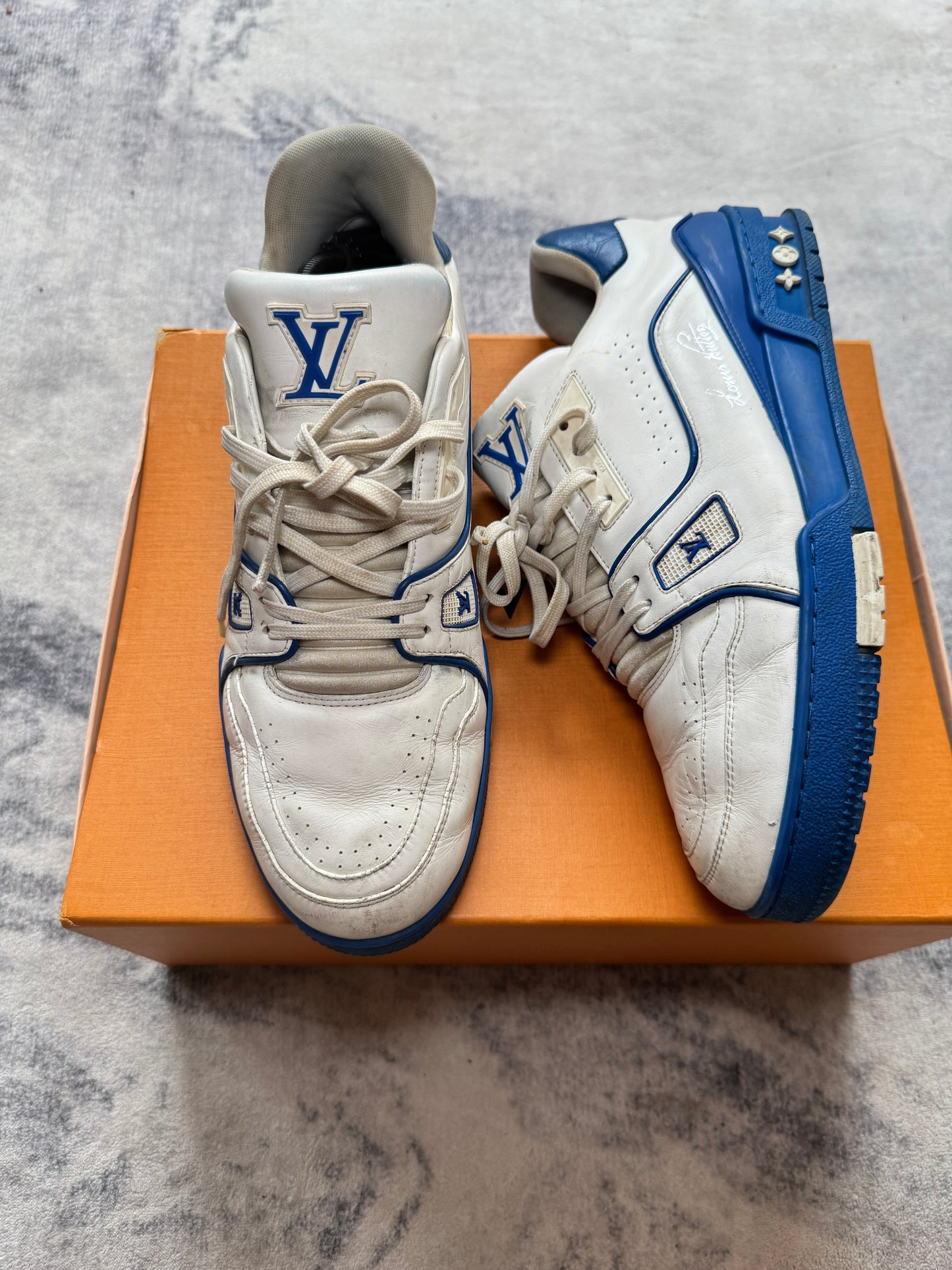 Louis Vuitton Trainer White Blu