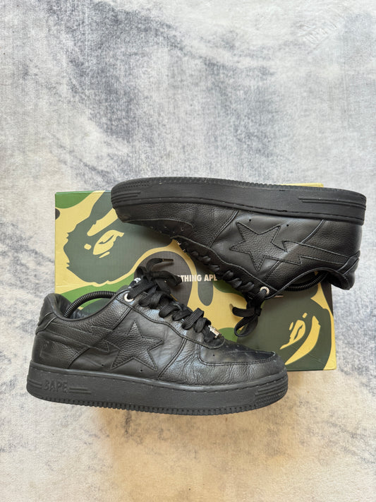 A Bathing Ape Bapesta Black Leather