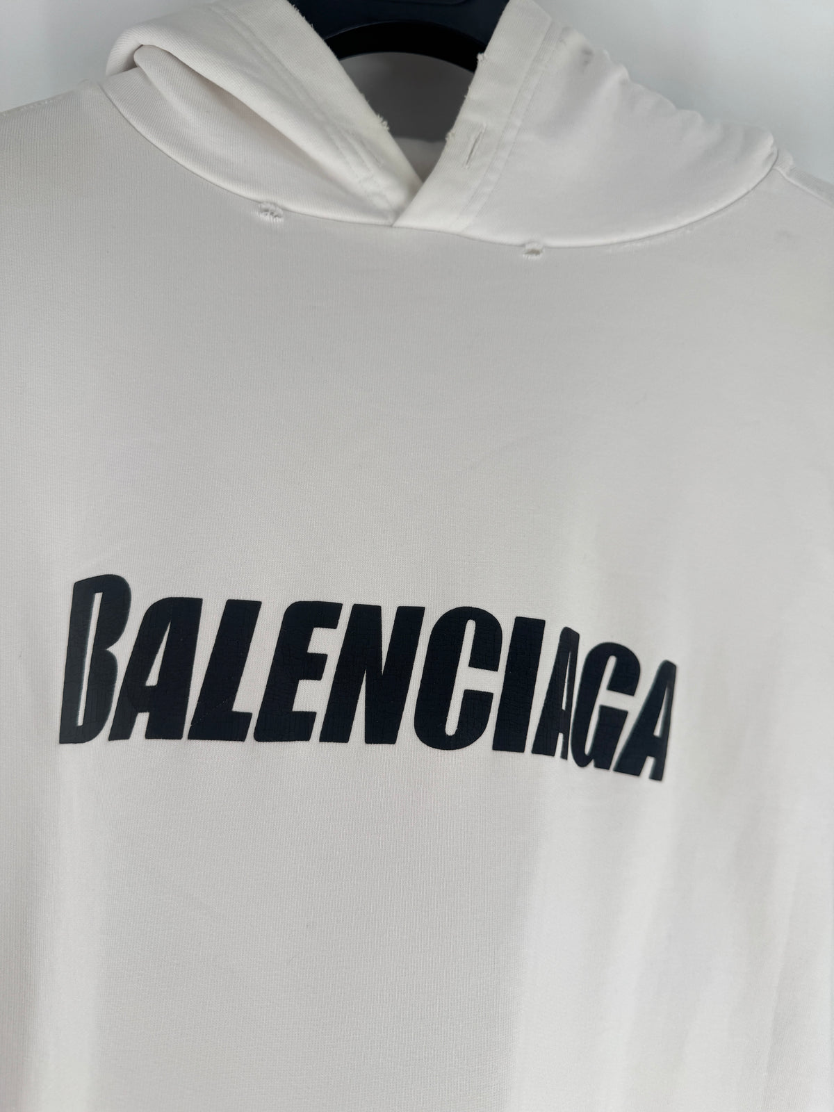 Balenciaga White Logo Hoodie
