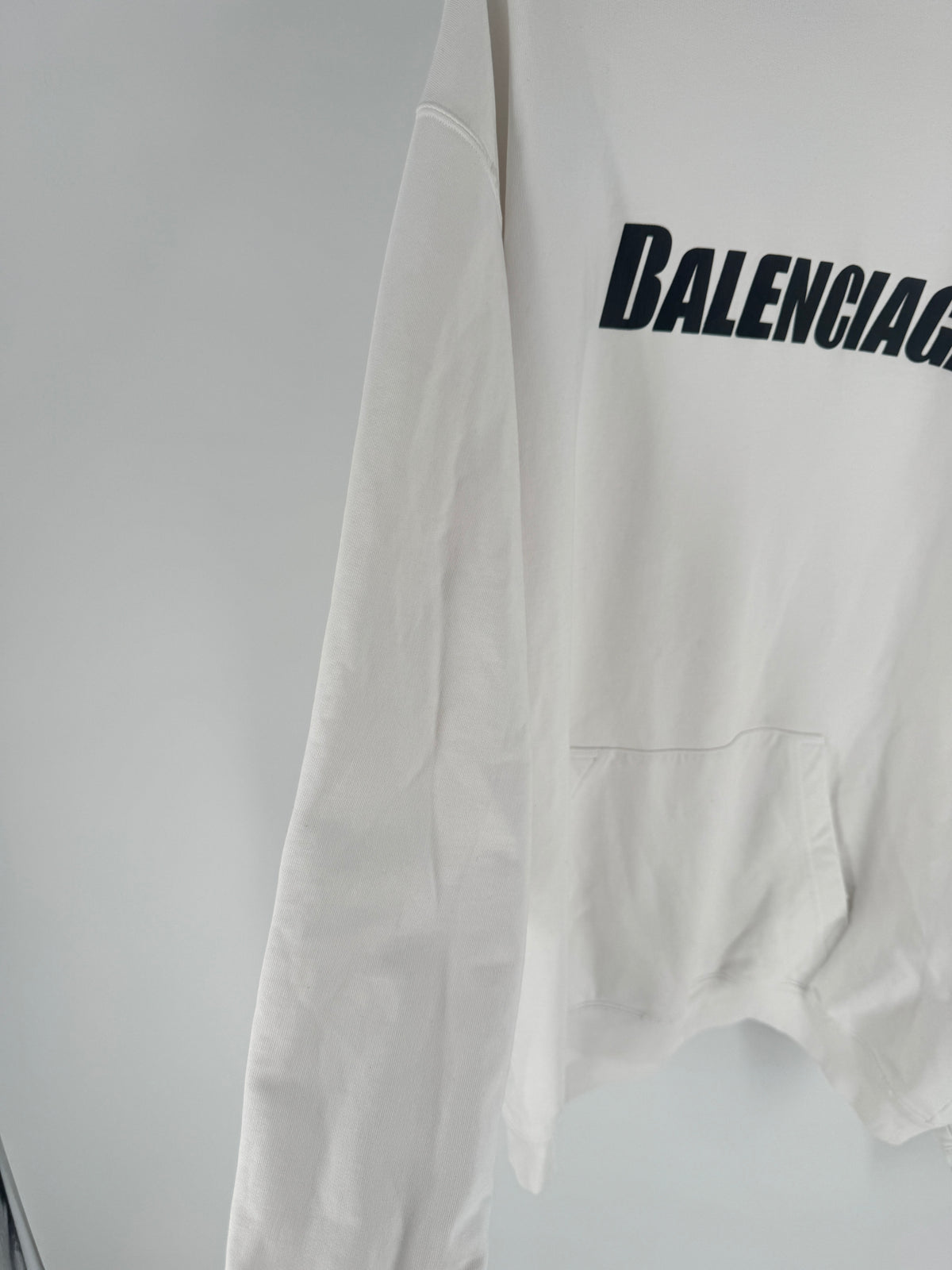 Balenciaga White Logo Hoodie