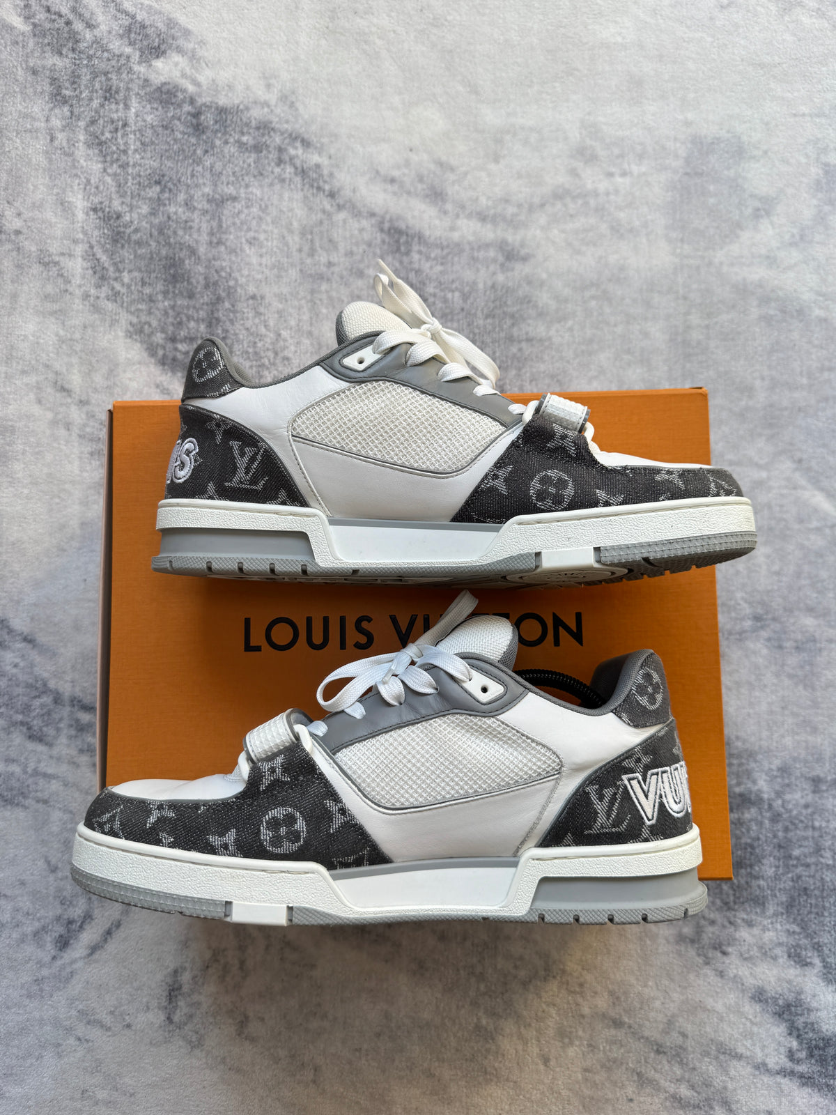 Louis Vuitton Trainer Denim Grey Strap