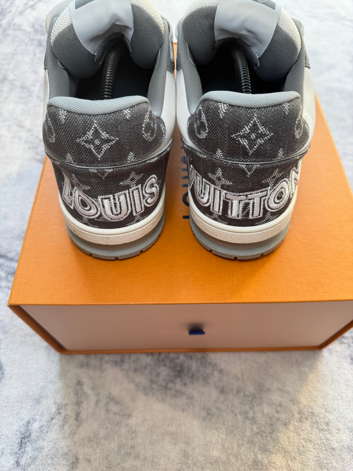 Louis Vuitton Trainer Denim Grey Strap