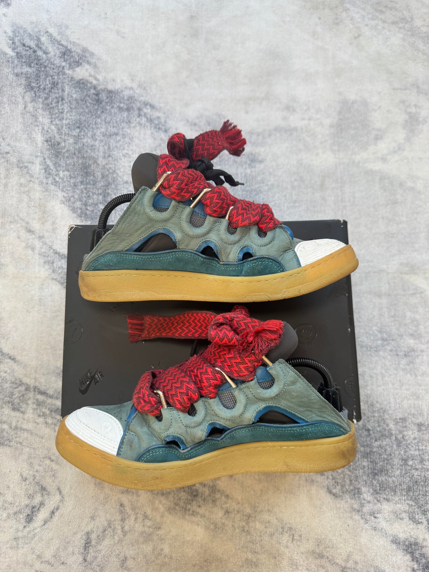 Lanvin Curb Blu/Red Slide-Sneakers
