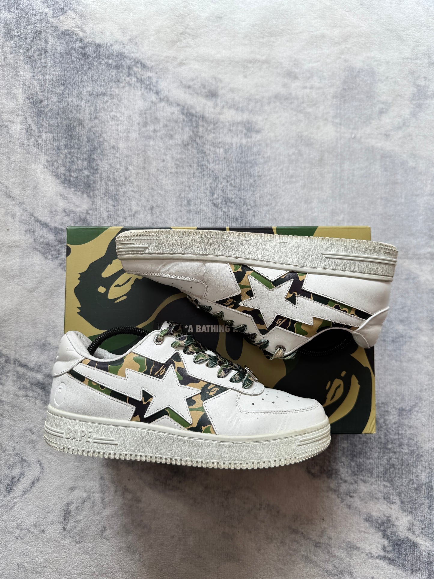 A Bathing Ape Bapesta White Camo