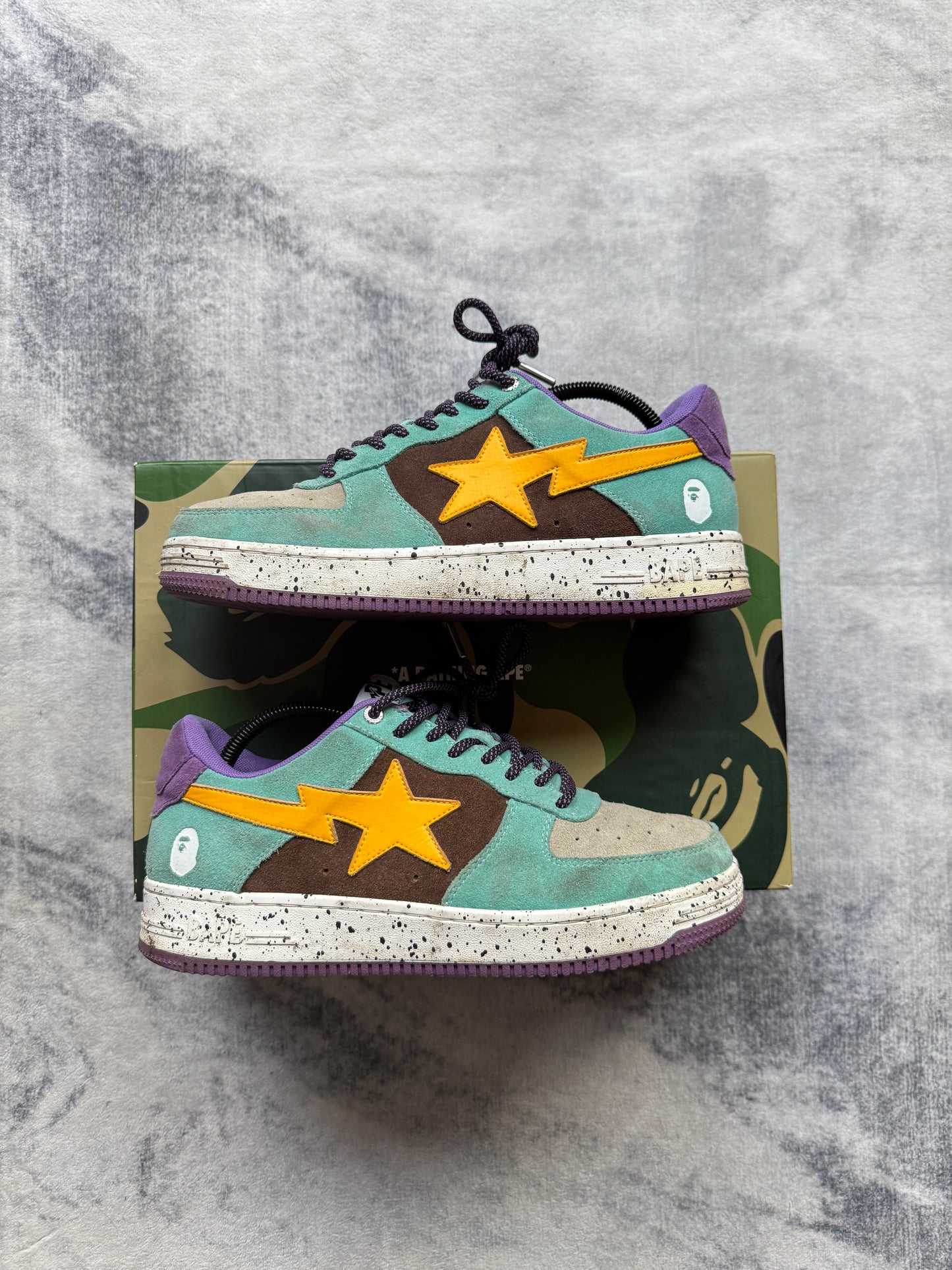 A Bathing Ape Bapesta Teal Brown