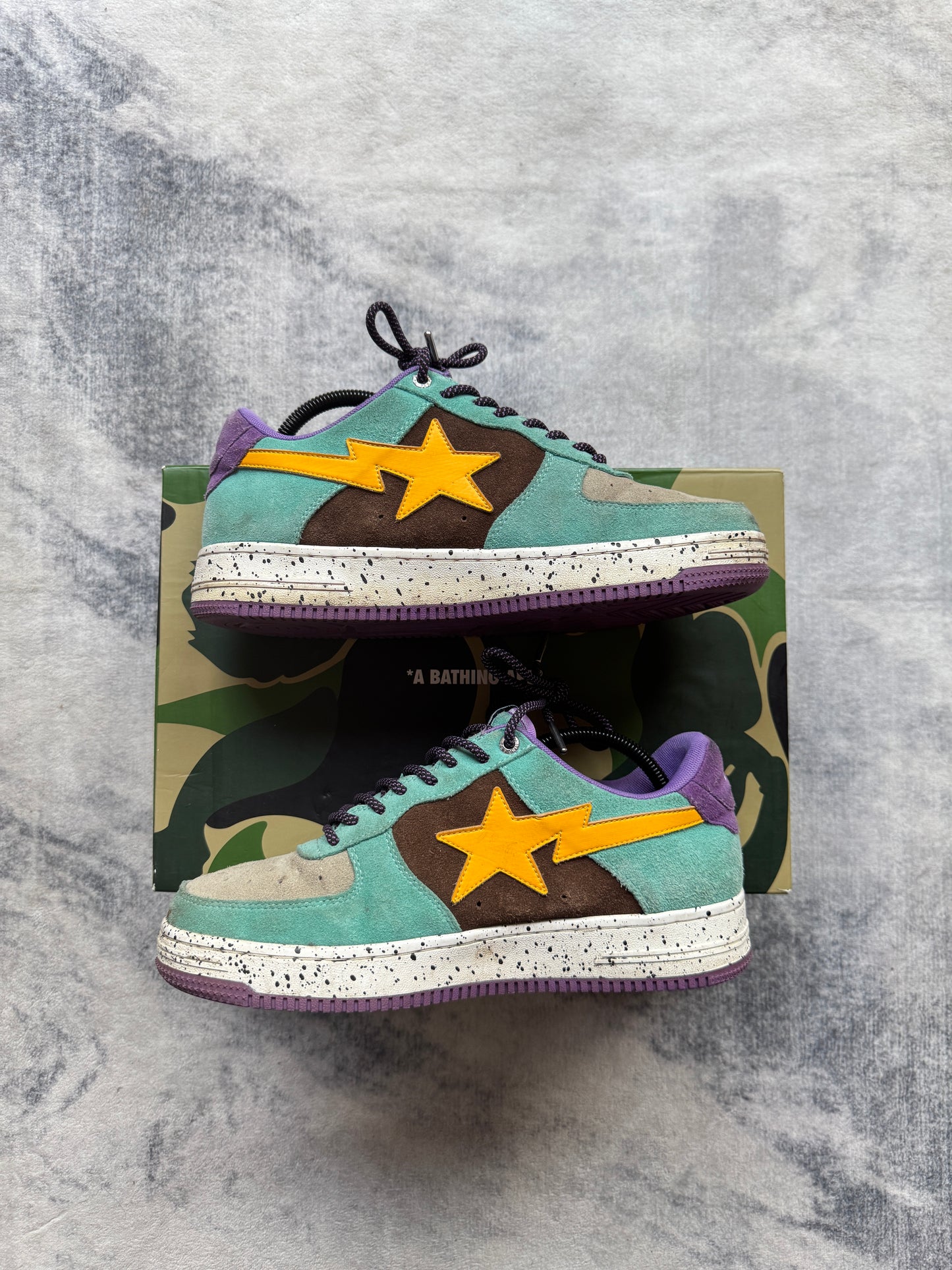 A Bathing Ape Bapesta Teal Brown