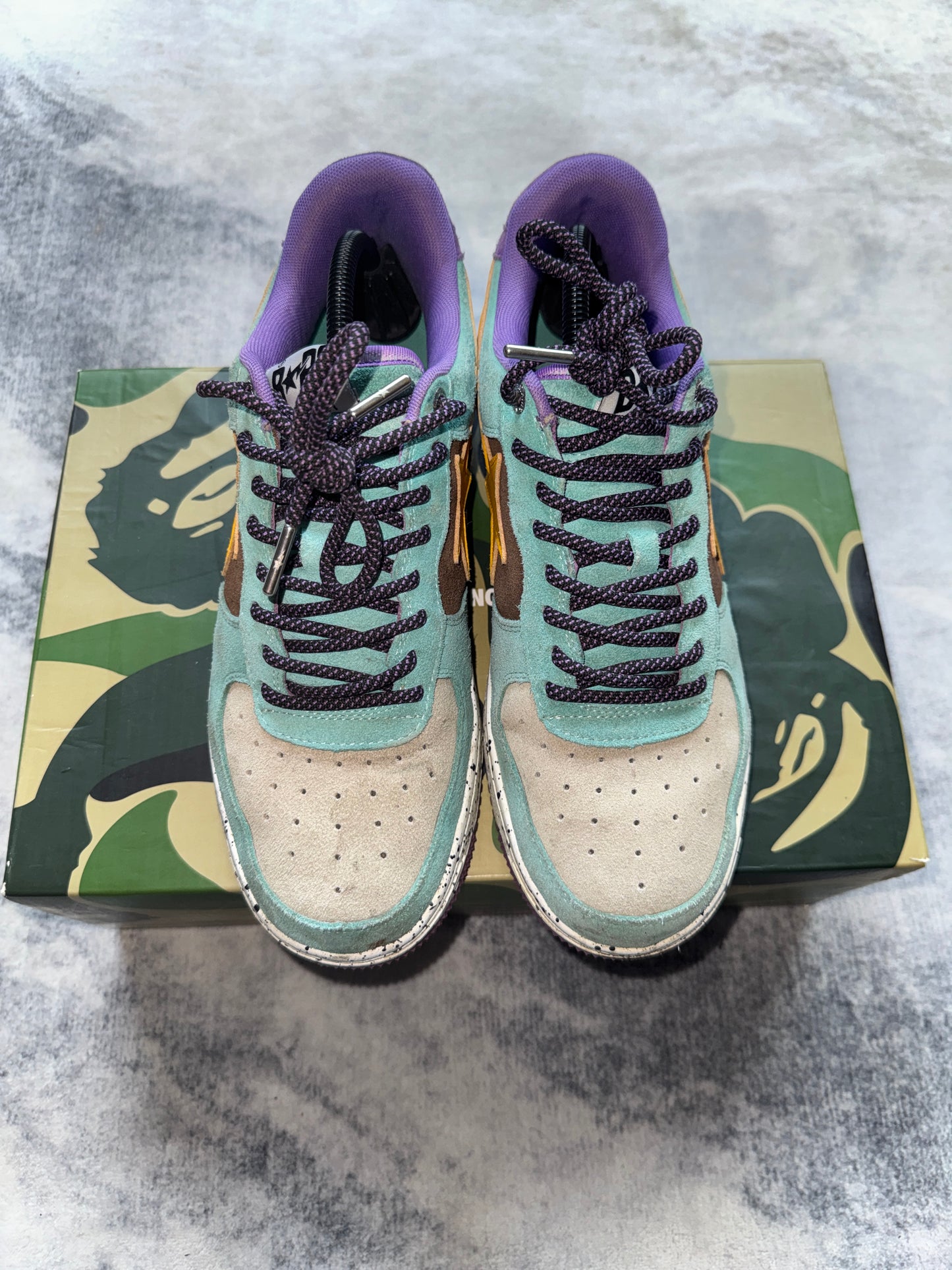 A Bathing Ape Bapesta Teal Brown