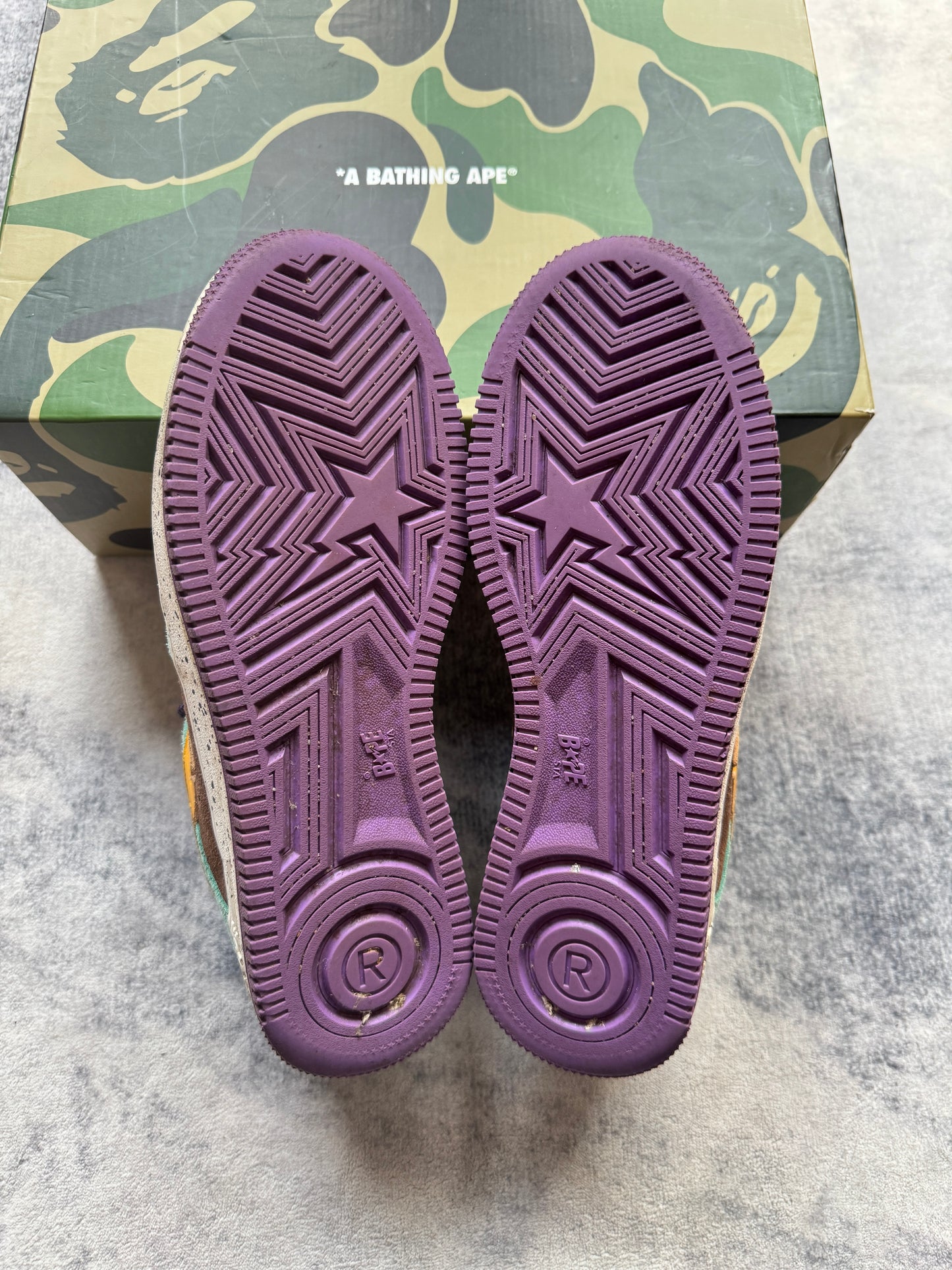 A Bathing Ape Bapesta Teal Brown